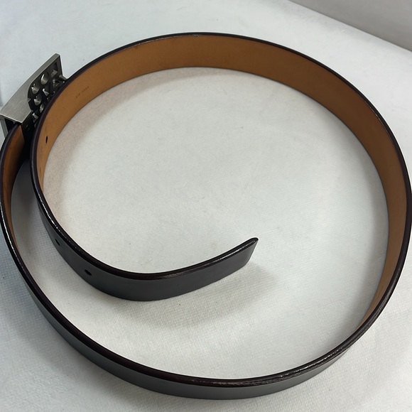 Authentic LOUIS VUITTON SAN TULLE brown leather belt size 33 with COA - Picture 8 of 10